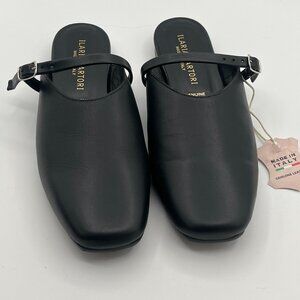 ILARIA SARTORI Women's Black‎ Genuine Leather Sandals Open Toe Size 8. Brand New